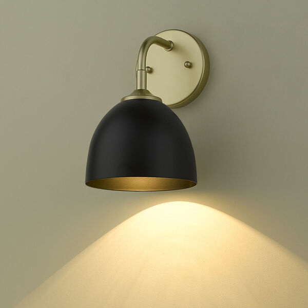 Zoey Olympic Gold and Matte Black One-Light Wall Sconce, image 4